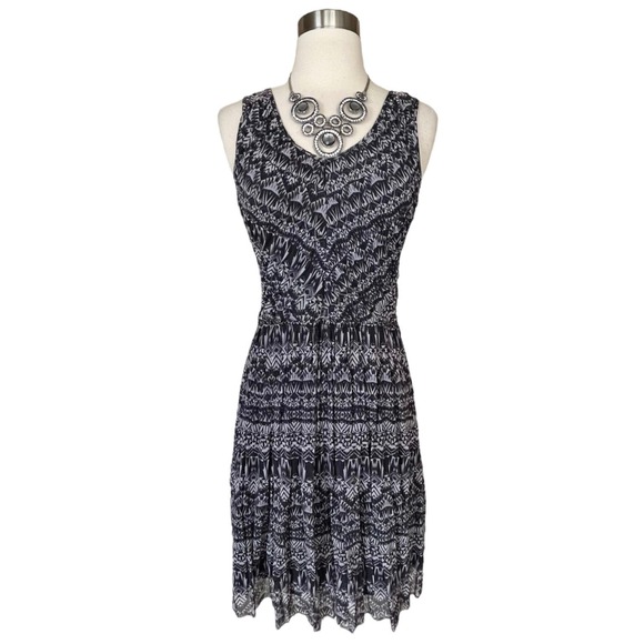 ANTHROPOLOGIE WESTON WEAR Vera Mesh Dress Geometric Print Sleeveless Gray Small - Picture 9 of 9